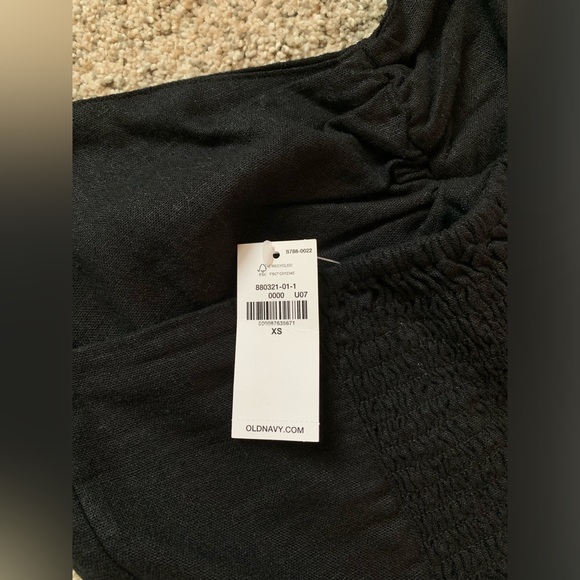 Old Navy Fit & Flare Black Linen Halter Dress! Size XS. New with tags! - Picture 6 of 6